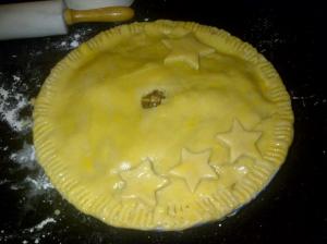 Turkey and Stuffing Pie before baking